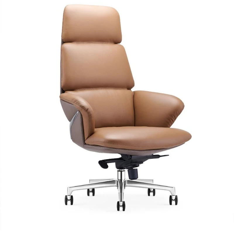 

Light luxury modern cowhide high-back class chair, ergonomic middle class chair, front chair