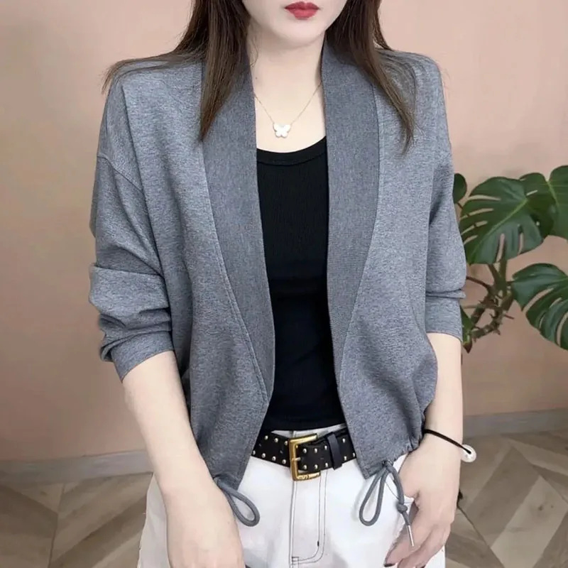 

Женский свободный свитер, пальто с открытым передом и короткими рукавами «летучая мышь», легкий вязаный кардиган, однотонный весенне-осенний кардиган, кардиган C (18)igan