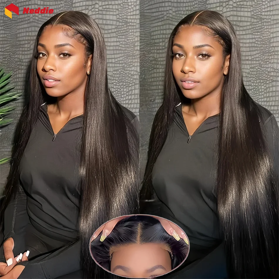 

200 Density Black Color 4x4 5x5 Preplucked Lace Front Glueless Straight Wig 100% Human Hair Ready to Wear Wigs on Clearance Sale