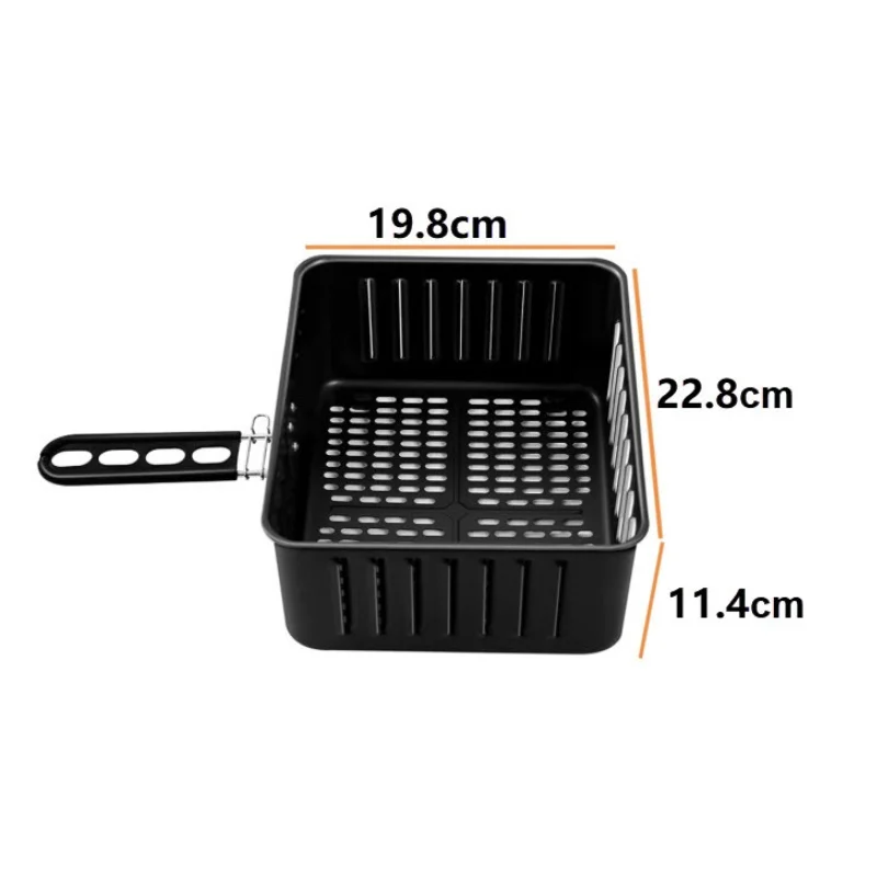 Air Fryer Accessories 6L Electric Fryer Square Baking Basket Fried Food Baking Basket with Handle Air Fryer Replacement Parts