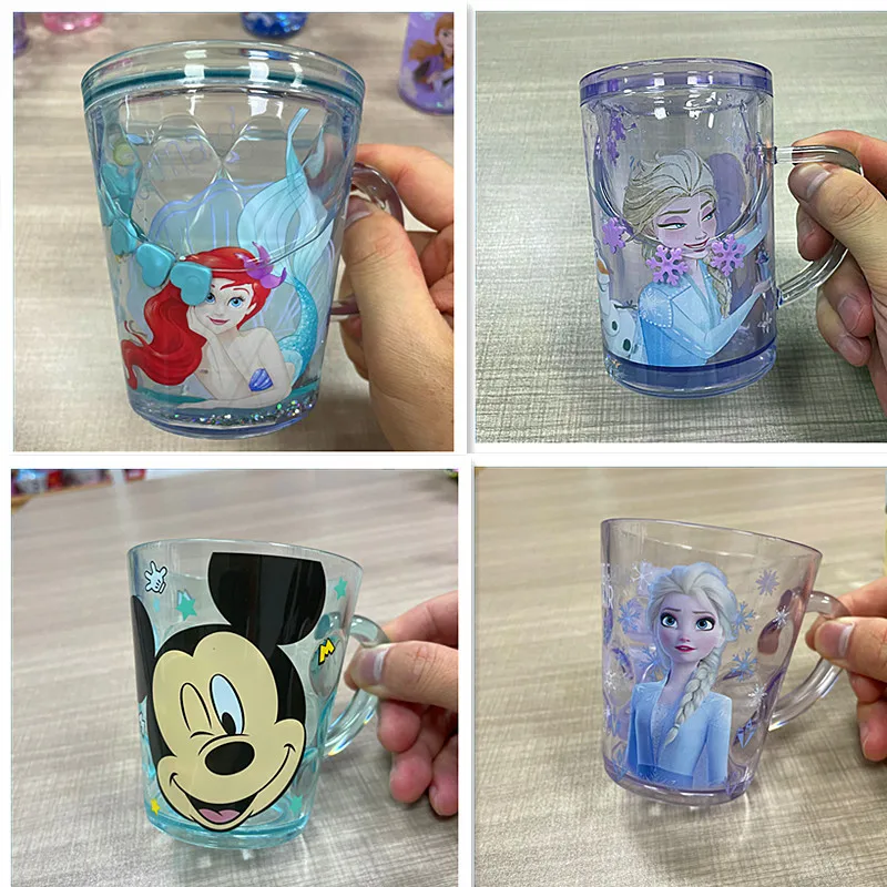 كوب ماء على شكل فم للأطفال من ديزني، كوب ماء شرب للأطفال مضاد للسقوط، كوب حليب كرتوني للمنزل، كوب غسول للفم لتنظيف الأسنان #2