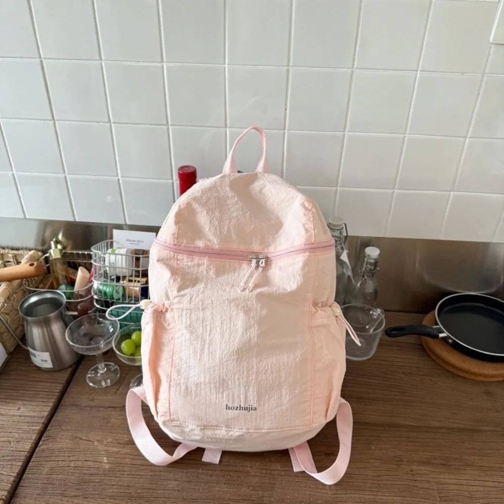 

Ins Корейский легкий рюкзак, однотонный нейлоновый рюкзак для отдыха, сумки на плечо для колледжа, большая вместительная студенческая школьная сумка для подростков