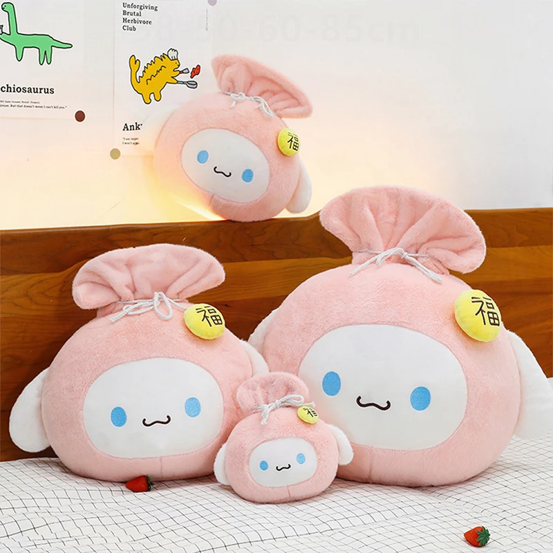 48cm sanrio kawaii pelúcia cinnamoroll boneca de pelúcia anime bonito dos desenhos animados filhote de cachorro peludo travesseiro crianças aniversário presente natal almofada escritório