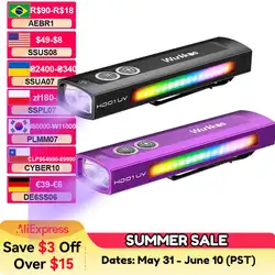 Wurkkos HD01 UV Multifunctional EDC Flashlight 1200 lumens with 365nm UV light white flood light 90CRI side RGB lights torch