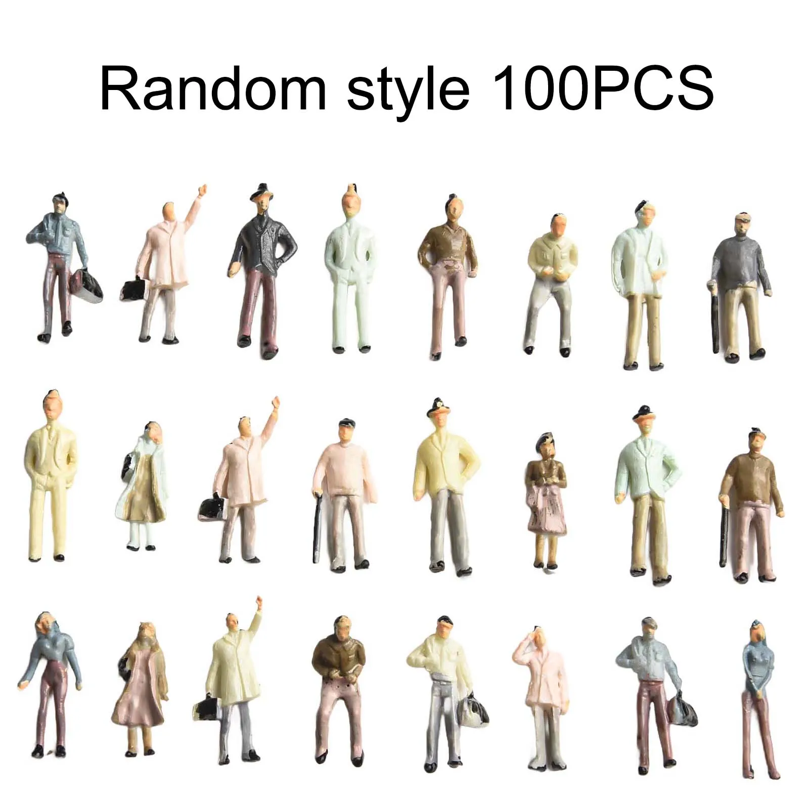 100PCS 1:75 / 1:87 / 1:100 Volledige Zittende Kleine Persoon Zandtafel Gebouw Model Materiaal Kleur Figuur Handgemaakte DIY Accessoires