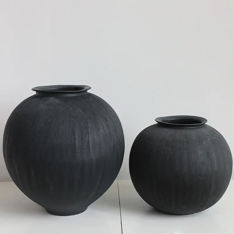 Japanese-style wabi-**** wind pure handmade art sense vase tea space flower utensils ornaments flowers green plant utensils home