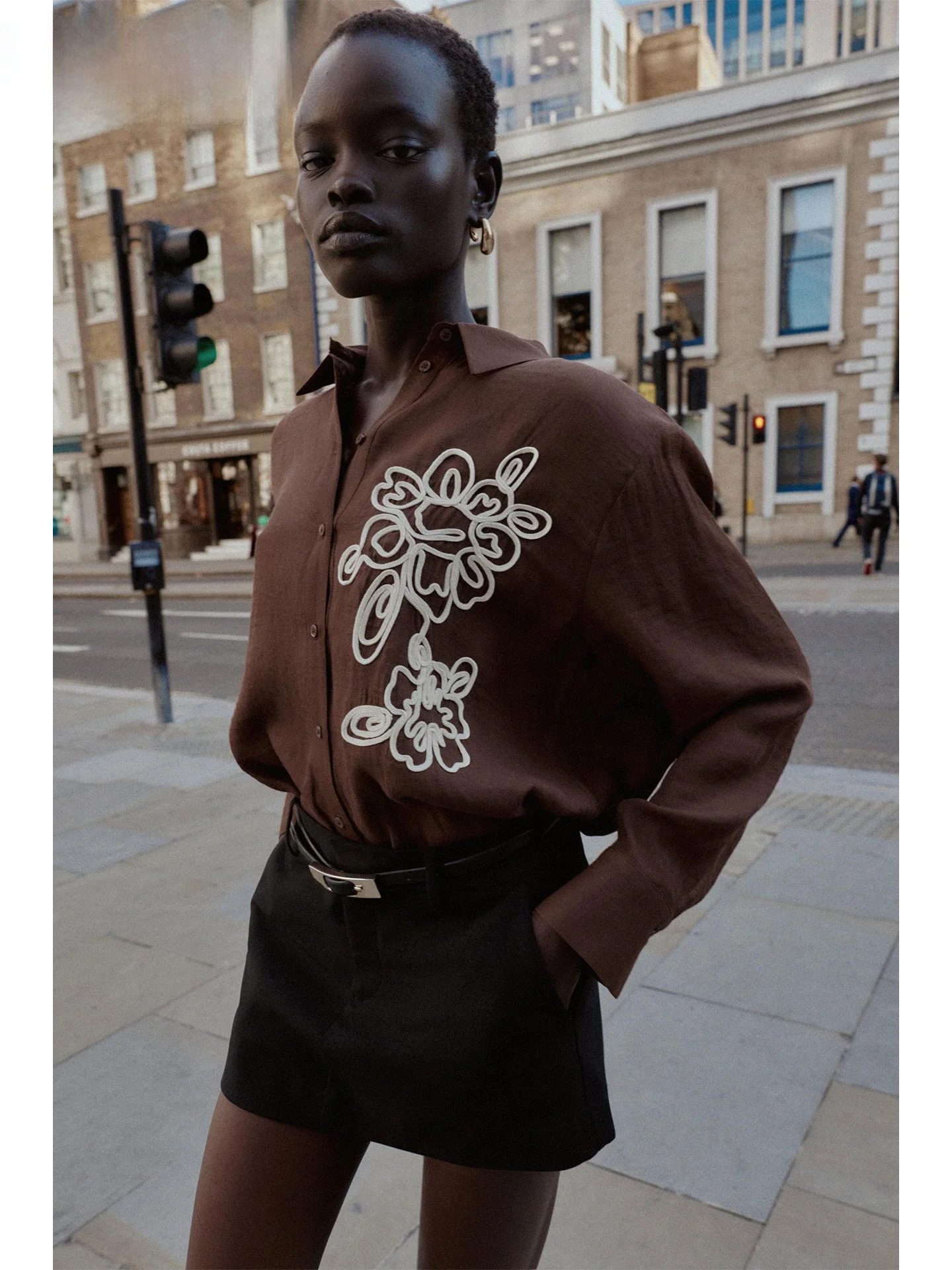 

ZAPRHA Свободные длинные женские модные повседневные брюки с уникальной цветочной текстурой, осень 2021, для поездок на работу