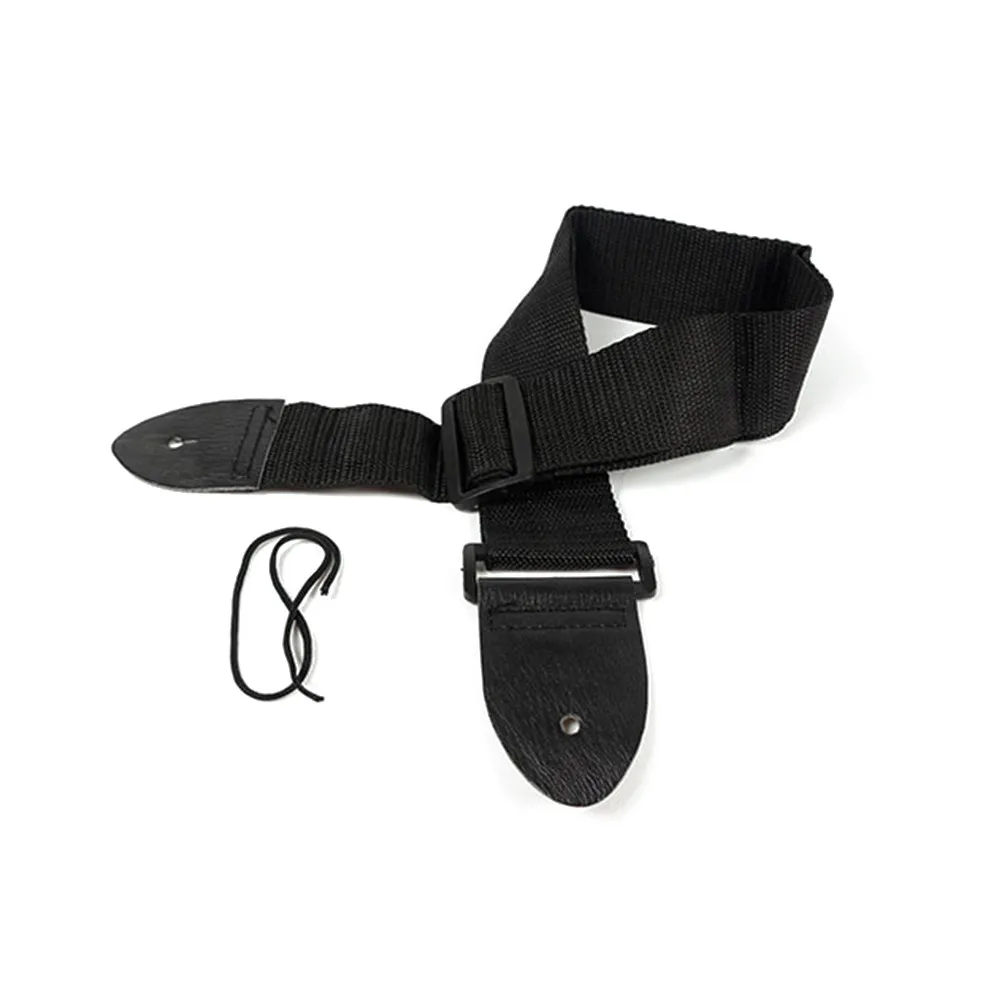Black Nylon Ukulele Strap Widened Thickened Double Layer Reinforced Stitching for Acoustic Electric Bass Bass Guitar Accessory