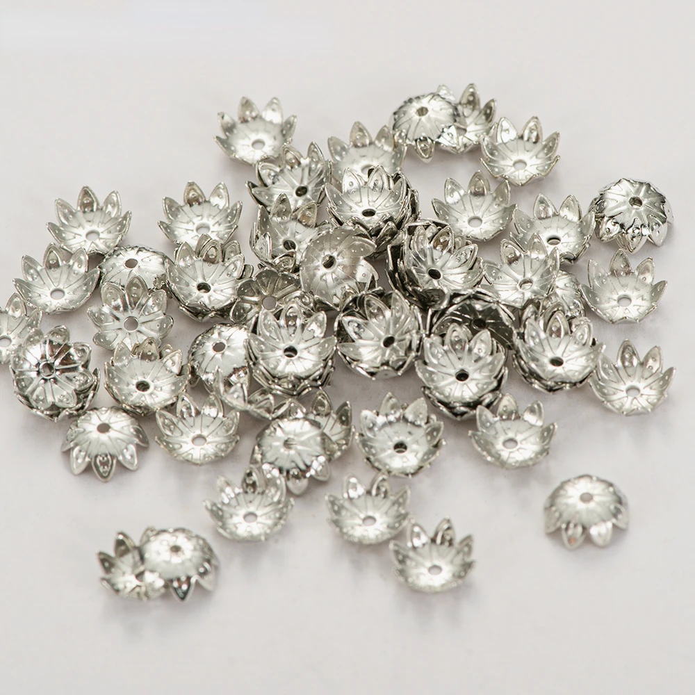 8mm 100 Uds flor Torus forma aleación espaciador cuentas tapas de extremo accesorios de joyería para hacer dijes collar pulseras