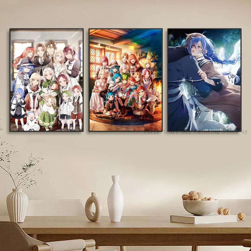 1 قطعة Mushoku Tensei ملصق فني ذاتي اللصق مقاوم للماء ورقة ملصق مقهى بار غرفة جدار ديكور