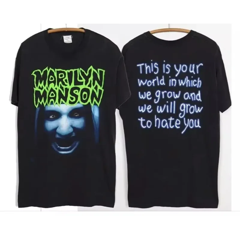 Camiseta clásica de manga corta para hombre y mujer, top de moda vintage, camiseta nueva de verano 1994 de Marilyn Manson