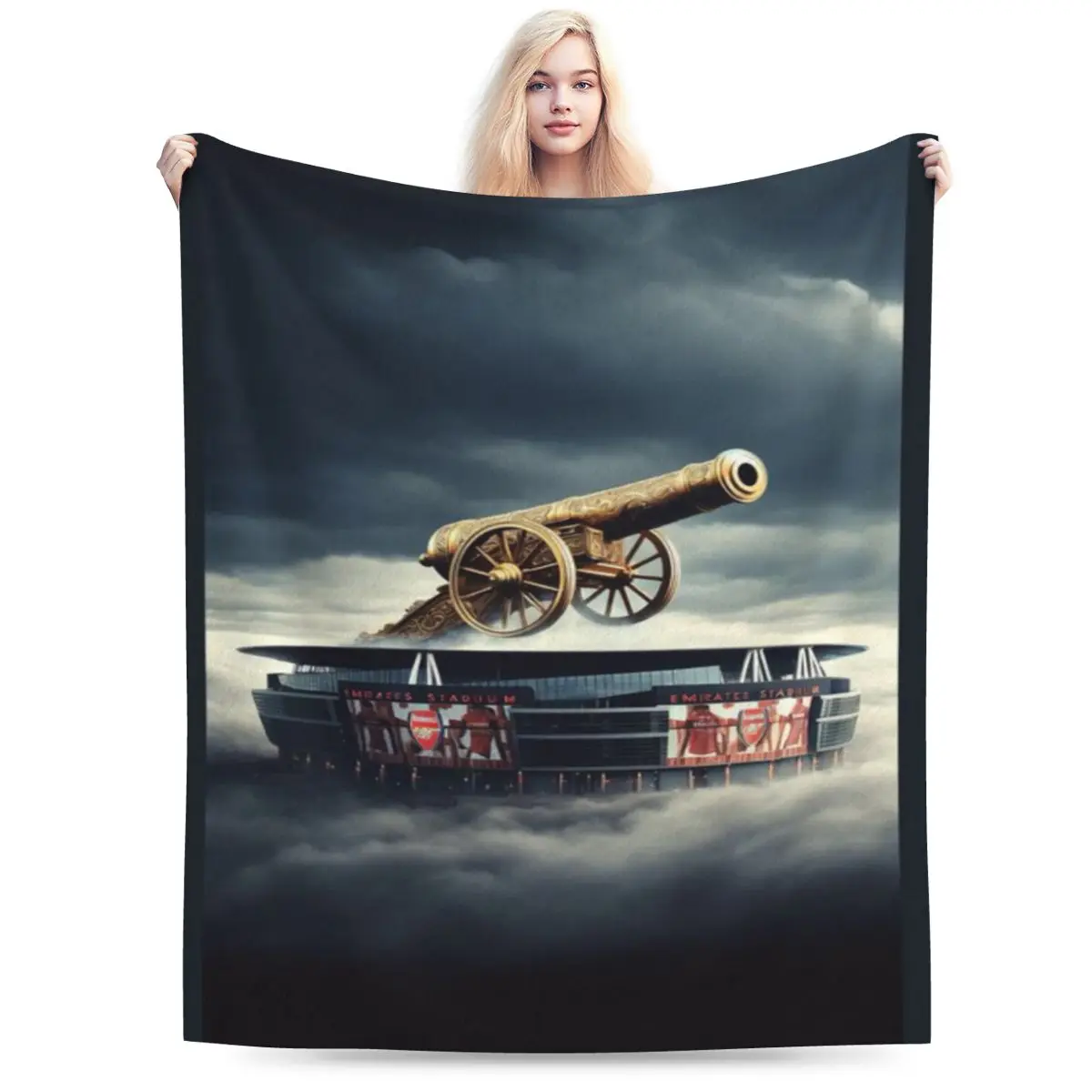 Cannon Above The Clouds Arsenal S Emblematic Vigi An Ultra-Soft Micro Fleece Blanket