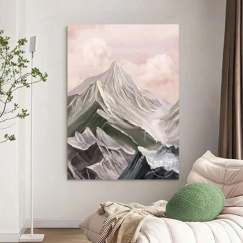 

Nature Oil Paintings Canvas Wall Unframed Art Home Decoration Accessories Modern Abstract Painting Mountain Hand Drawing Picture