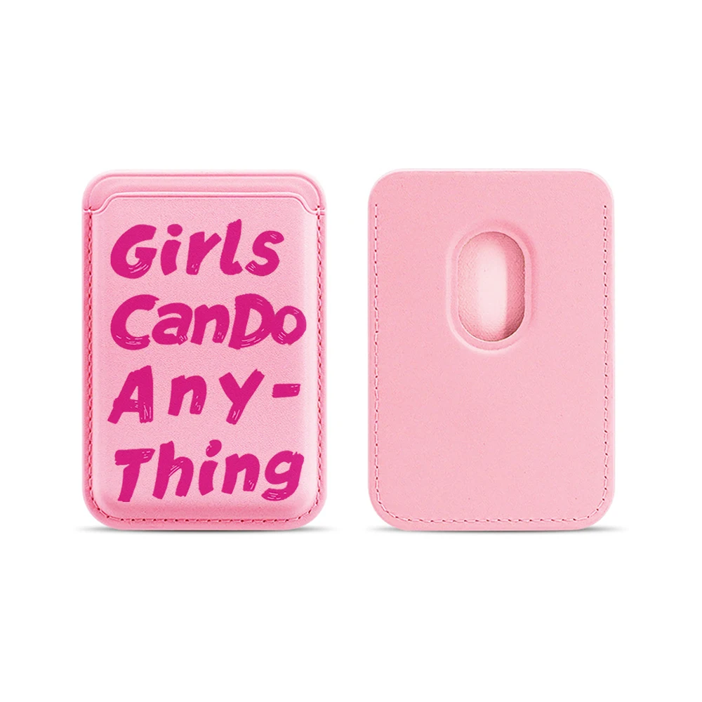 Feminismus-Leder-Kartenetui Handyhülle Kartenhalter für Magnetische Hülle Geeignet für alle iPhones für Magsafe Karten-Handy-Rückentasche – Detail 14