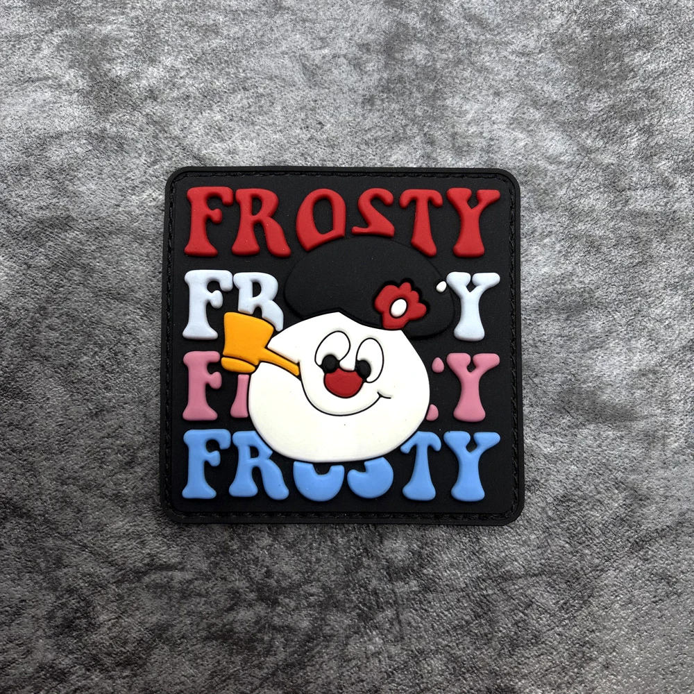 Embroidery Effect - A Cute Snowman Pattern Pvc Patch,