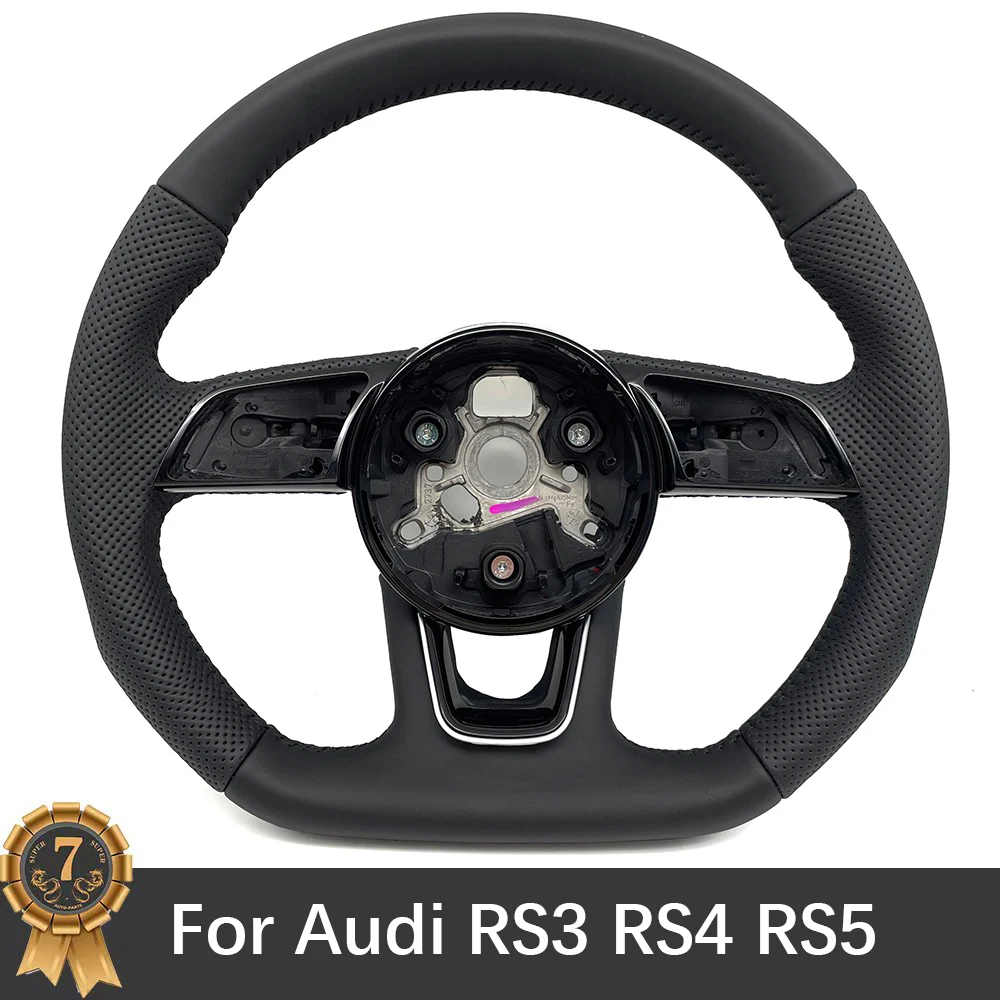 For Audi RS3 RS4 RS5 A3 A4 A5 S3 S4 S5 2017-2021 Fully Perforated Leather Steering Wheel Assembly