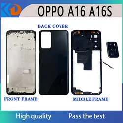 Full Set Back Housing For OPPO A16 CPH2269 Back Battery Glass Cover With LCD Front Middle  Battery Cover Glass Housing Rear Door