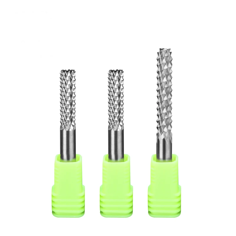 10 Uds 3.175mm, 4mm, 6mm, 8mm PCB fresa de dientes de maíz brocas de enrutador CNC fresa de extremo de taladro de carburo para placa de circuito
