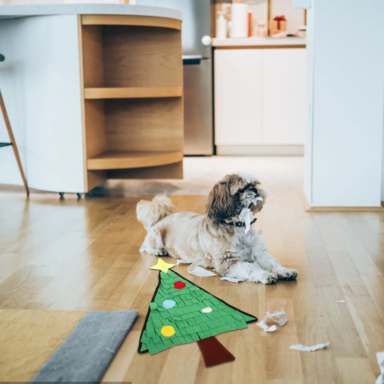 

Pet Sniffing Pad Adorable Snuffle Mat Dog Toy Christmas Tree Slow Feeding Training Puppy Flannel Mats Easy Clean Household Pet