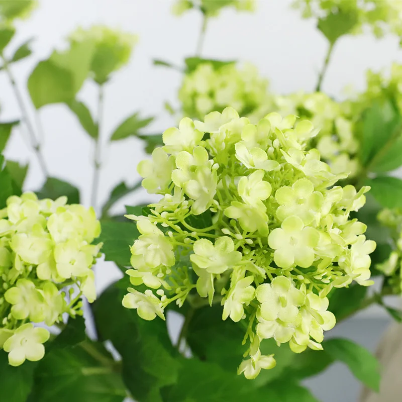 Simulated Artificial 3-Head Wooden Hydrangea Wholesale Wedding Proposal Silk Flowers Home Decoration Floral Multi-Color