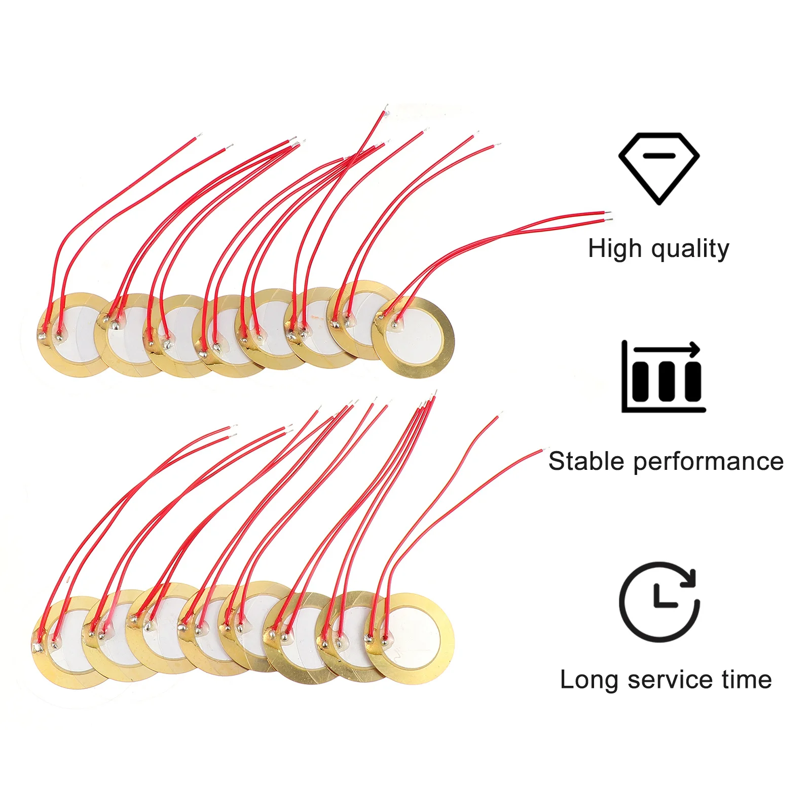 

20Pcs Piezo Sounder Sensor Low Power Contactless Touch Sensor Drum Trigger Musical Piezo Disc Trigger Drum Disc