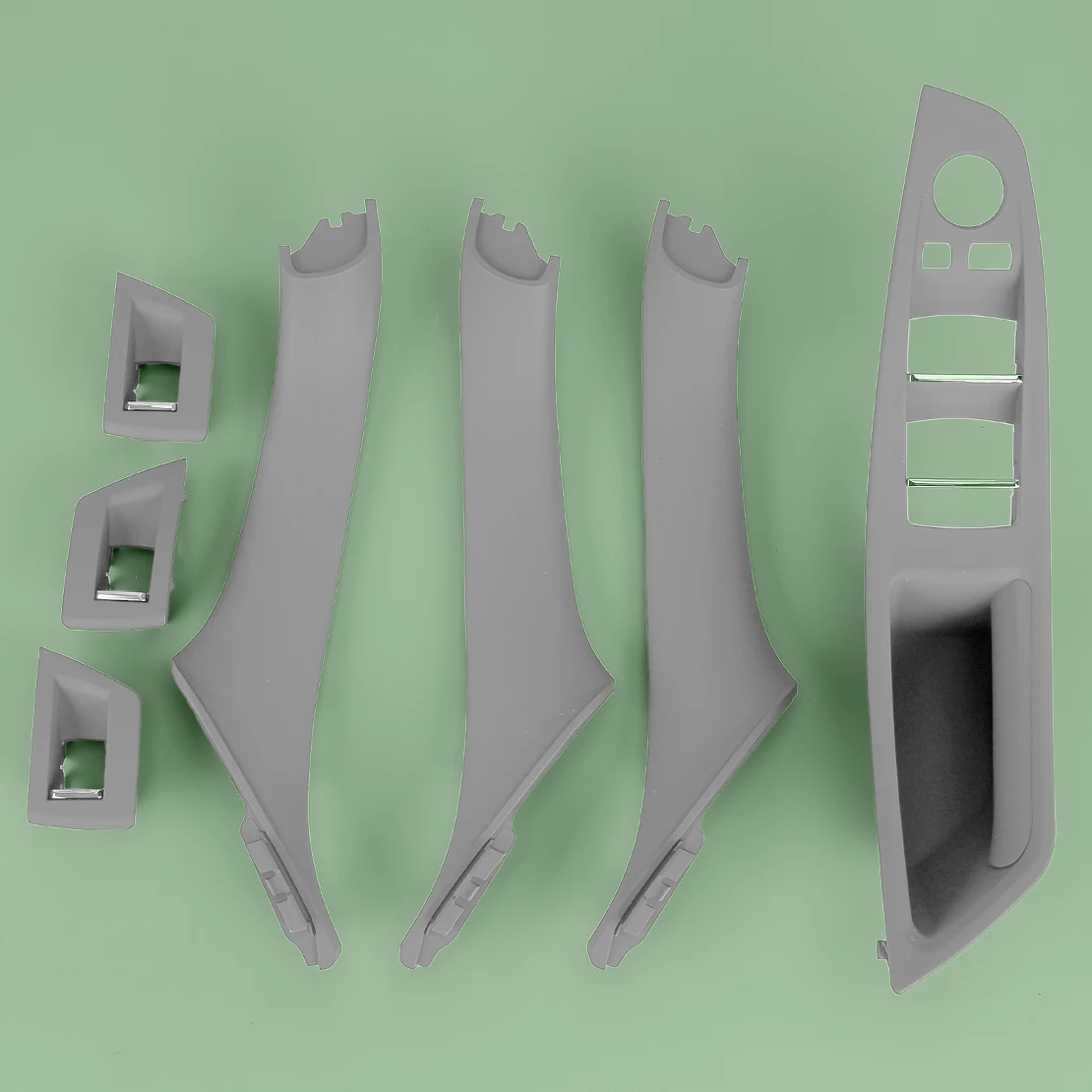

1 Set Gray ABS Car Inner Door Panel Handle Cover Trim Fit for BMW 5 Series F10 2011 2012 2013 2014 2015 2016 Left Hand Drive