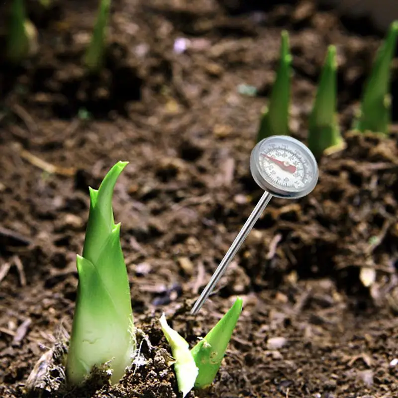 Soil Thermometer Display 0-100 Degrees Celsius Range Soil Temperature Thermometer for Ground Compost Garden Soil