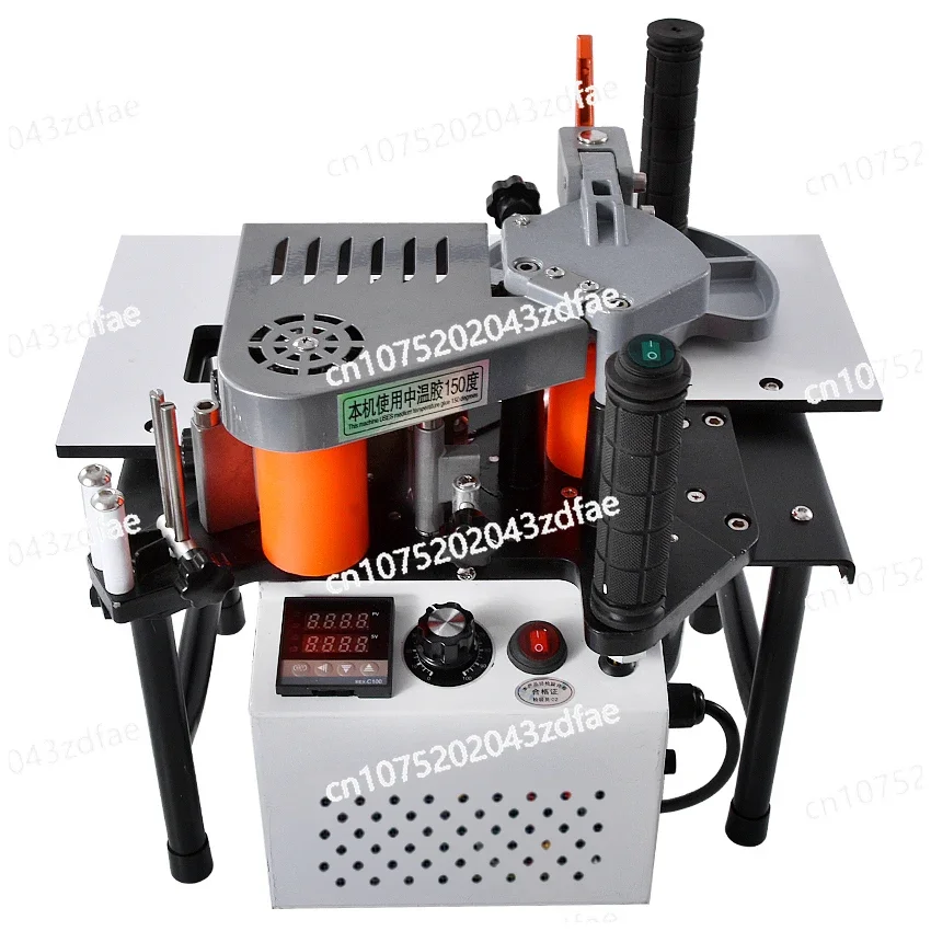 SC-40 Edge Banding Machine Portable Wood PVC Two-sided Gluing Edge Bander with Tray & Cut Adjustable Speed 110/200V 1200W 1000ml