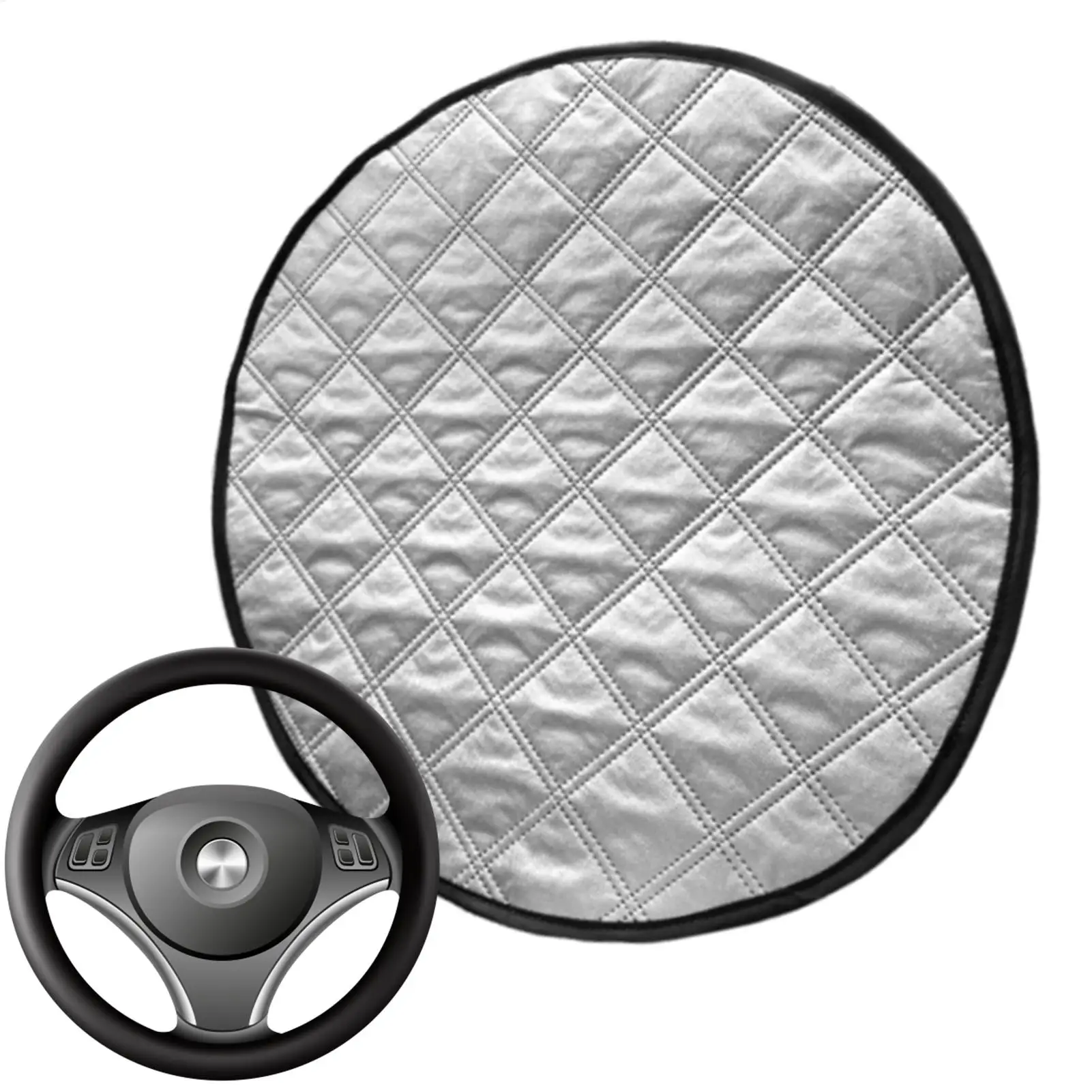 Car Steering Wheel Sun Cover 43cm Aluminum Foil Cooling insulation Sunscreen Cover Portable Car Interior for Summer