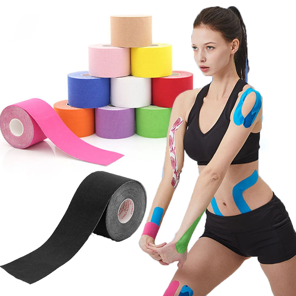 Kinesiology Tape Muscle Bandage Sports Bandage Cotton Elastic Adhesive Strain Injury Tape Knee Muscle Pain Relief Stickers