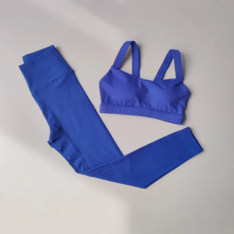 Nahtloses Yoga-Set für Damen, Sportbekleidung für das Training, Fitnessbekleidung, Push-up-BH, Leggings mit hoher Taille, 2-teiliges Sportoutfit. – Detail 38