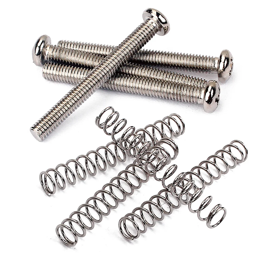 

4pcs Metal Guitar Pickup Mounting Screws Springs Replacement Parts Compatible with Humbucker Dual Pickups Accessories Durable