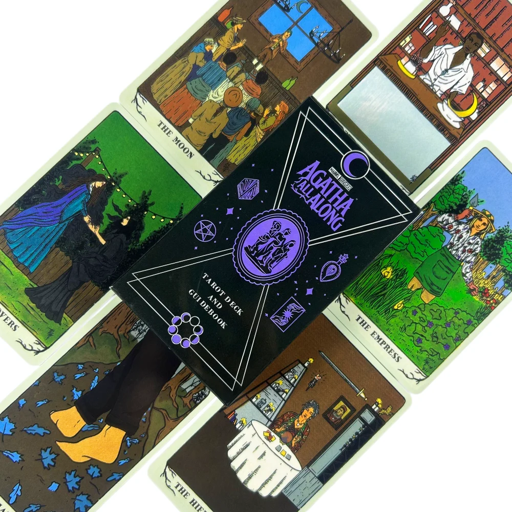 Cartas de tarot Agatha All Along, un juego de 78 cartas, versión en inglés, cartas de adivinación del destino, cartas de fiesta, regalo de Halloween y Navidad