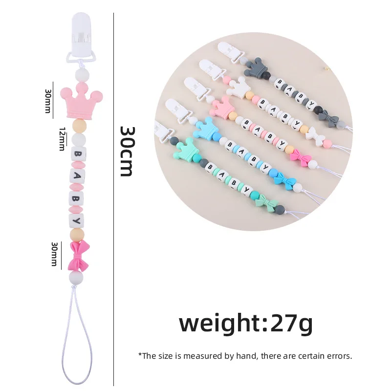 Attache-sucette en silicone avec nom personnalisé pour bébé, nœuds Kawaii, support DUNIcontinents, accessoires JODIY pour nouveau-né, jouets de dentition, cadeau