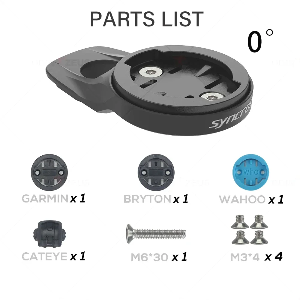 0°/10° SYNCROS CNC ALUMINUM TOP CAP COMPUTER MOUNT FOR Garmin/Wahoo/Bryton Fit FRASER IC SL WC/DC/XC Handlebars XC STEM 1.5/2.0