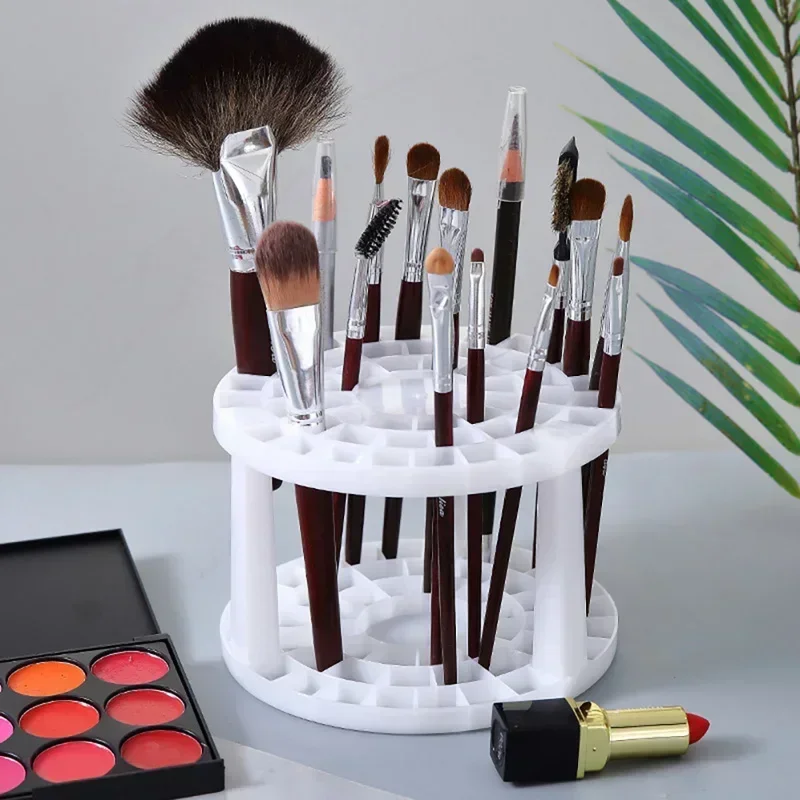 

Makeup Brush Organizer Porous Large Capacity Desktop Makeup Brush Storage Rack Pen Container Cosmetic Holder Air-Dry Tools