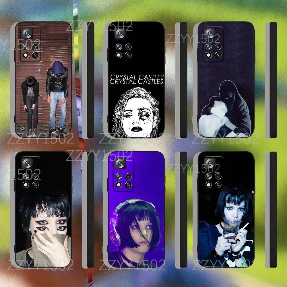 

Crystal Castles Band Alice Glass Phone Case For Samsung S25,S24,Ultra,S20,S30,Plus,S22,S23,Ultra,Plus,5G Black Silicone Soft