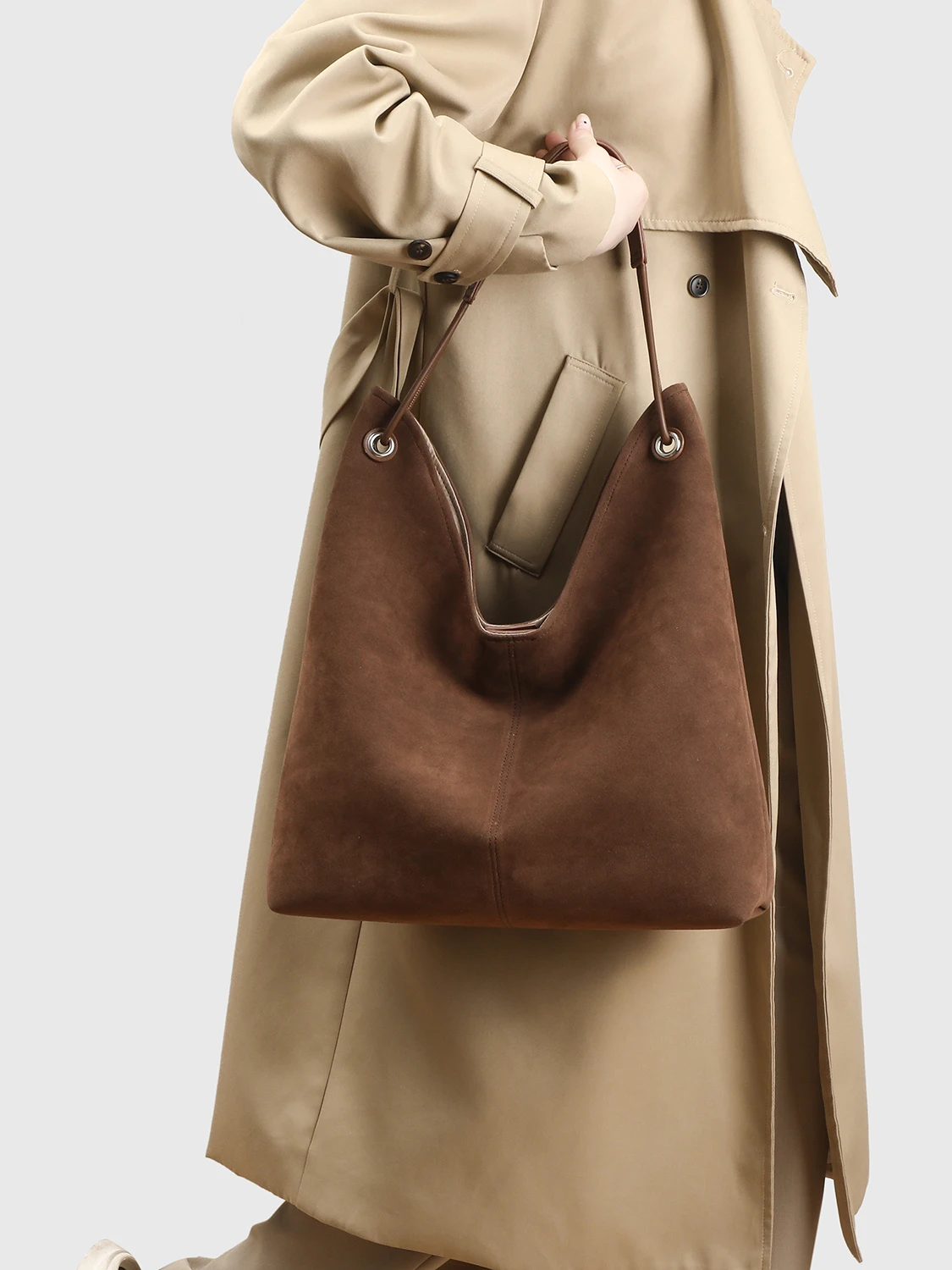 

Large Capaci Suede Surface Sister Bag Retro Tote Bag Commuter Versatile High-End Feelings Crossbody Bag Casual Simple Sle