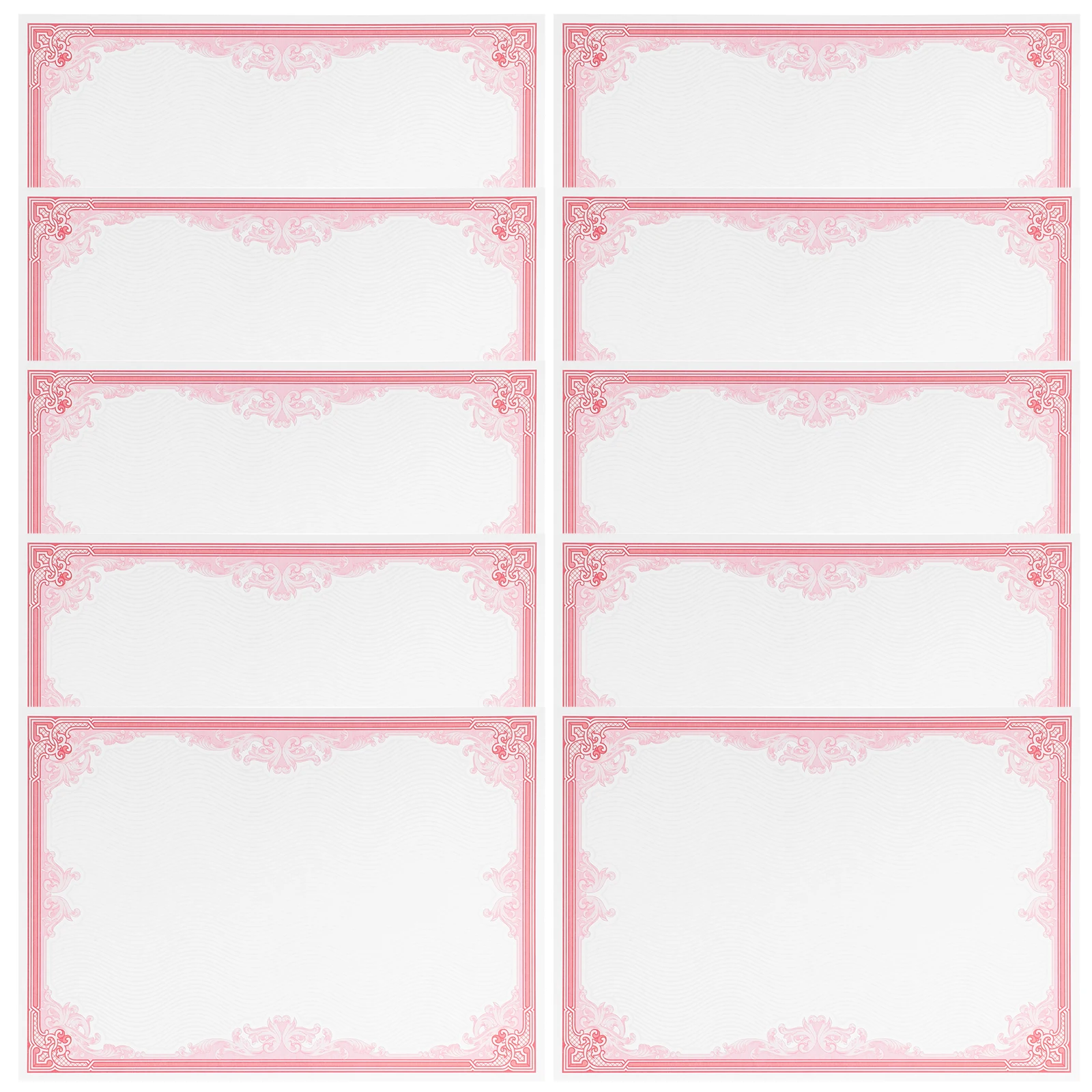 10 أوراق شهادة التعرف على الورق الداخلي وشهادات الانتهاء ورق دبلوم قابل للطباعة