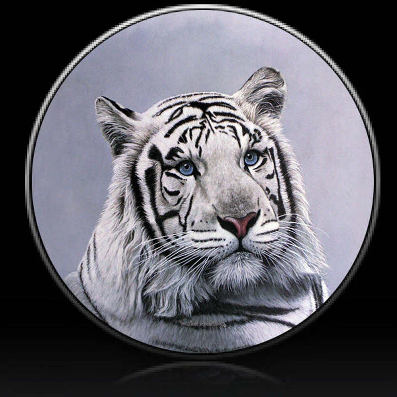 Car Tire CoverWhite Tiger Blue Sapphire Eyes Spare Tire Cover Michael Matherly