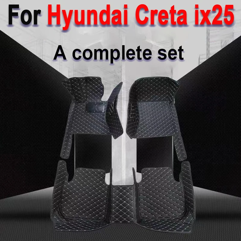

Автомобильные коврики на заказ, автомобильные коврики для Hyundai Creta ix25 2020 2021 2022, автомобильные роскошные кожаные коврики с полным покрытием для мужчин и женщин