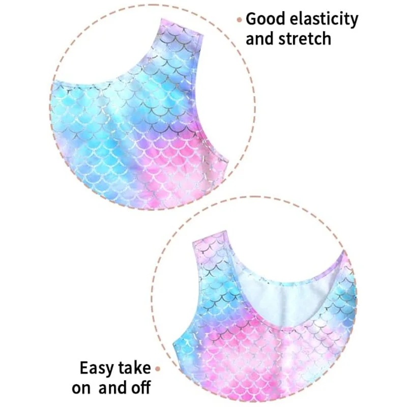 Pantalones cortos sin mangas para gimnasia para niñas, leotardos de baile para niña, Biketard de baile, trajes caídos con diadema a juego