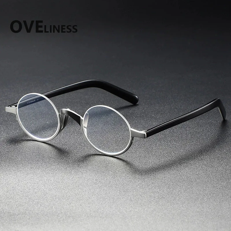 

2026 оправа для очков из чистого титана, мужские новые модные брендовые дизайнерские винтажные круглые очки, женские ретро японские очки