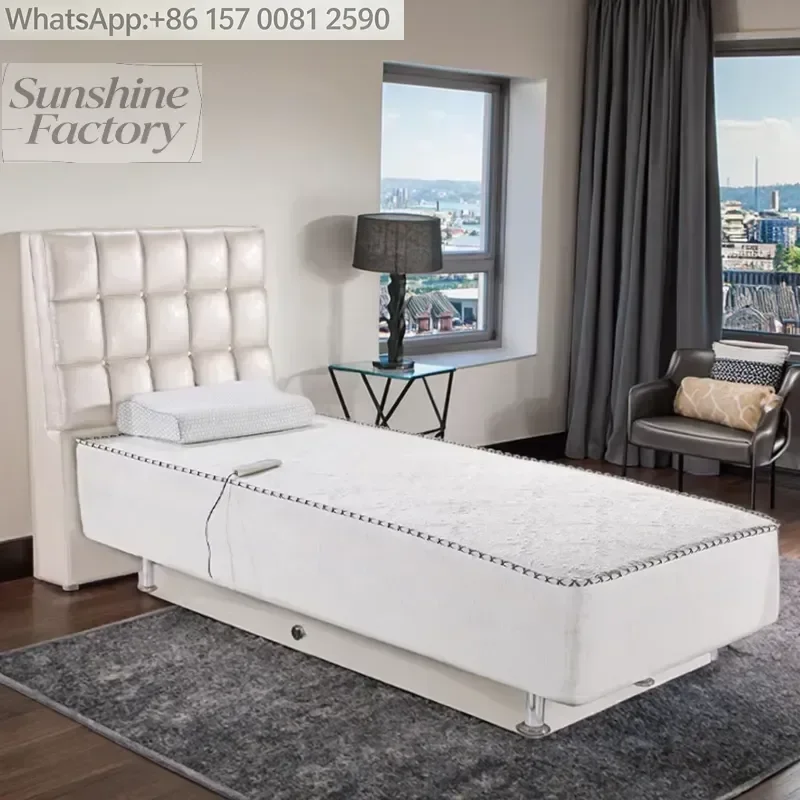 Smart Bed App Control King Size Electric Adjustable Bed Frame with Okin Motor Modern Design Heavy Metal Construction