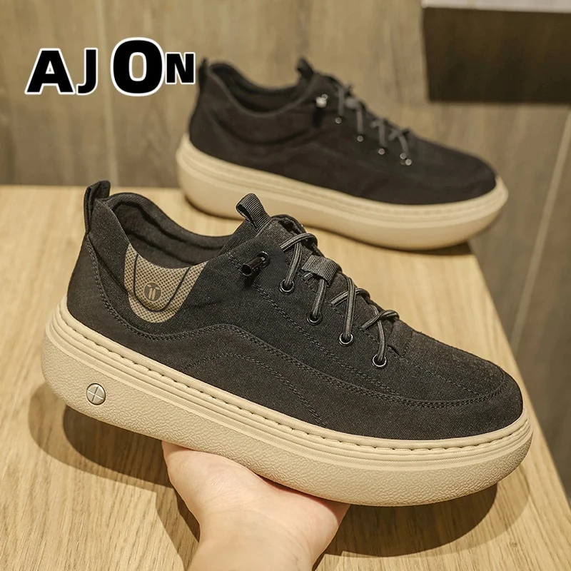 

2025 autumn and winter new handmade leather men's shoes design sneakers men's casual shoes breathable driving flats