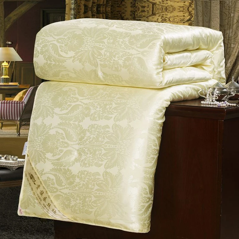 New Natural/Mulberry Luxury Silk Comforter Hand-made Twin Queen King Full size Blanket Quilt jacquard Bedding in Filler