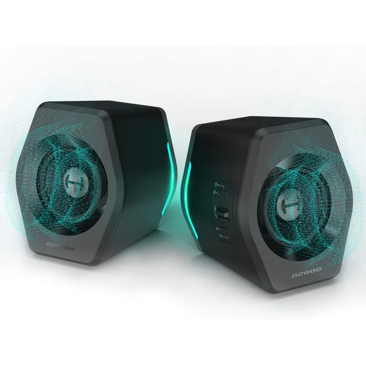 

G2000 32W PC Gaming Computer Speakers for Laptop Mac Desktop Computer Woofer Speakers Bluetooth USB 3.5mmAUX Inputs RGB Lights