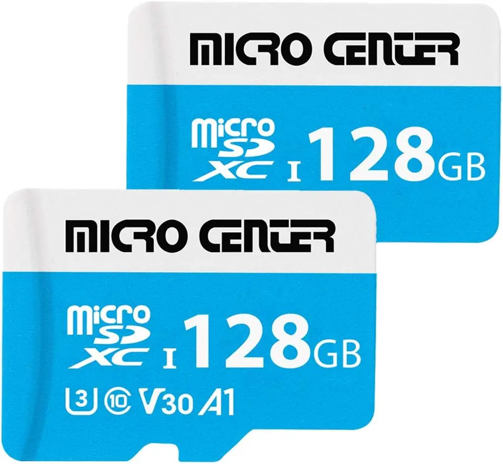 

128GB MicroSDXC Card 2-Pack, Nintendo Switch Compatible, UHS-I C10 U3 V30 4K UHD Video A1, Speed up to 90/60 MB/s with Adapter