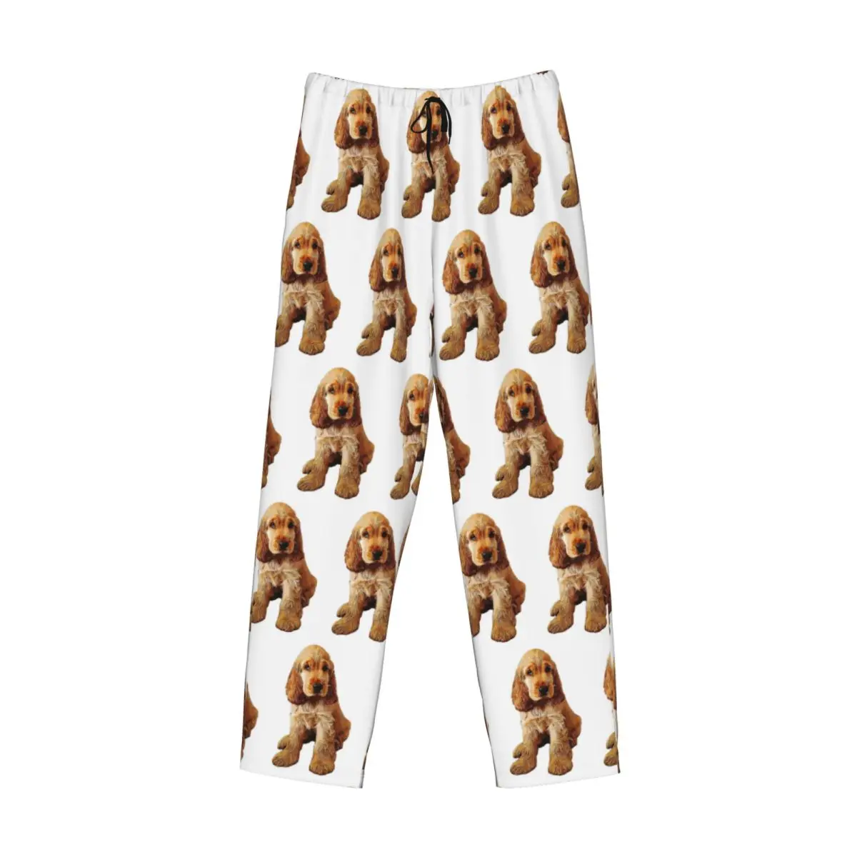 Custom Gold Cocker Spaniel Puppy Dog Pajama Pants Men Sleepwear Sleep Lounge Bottoms with Pockets