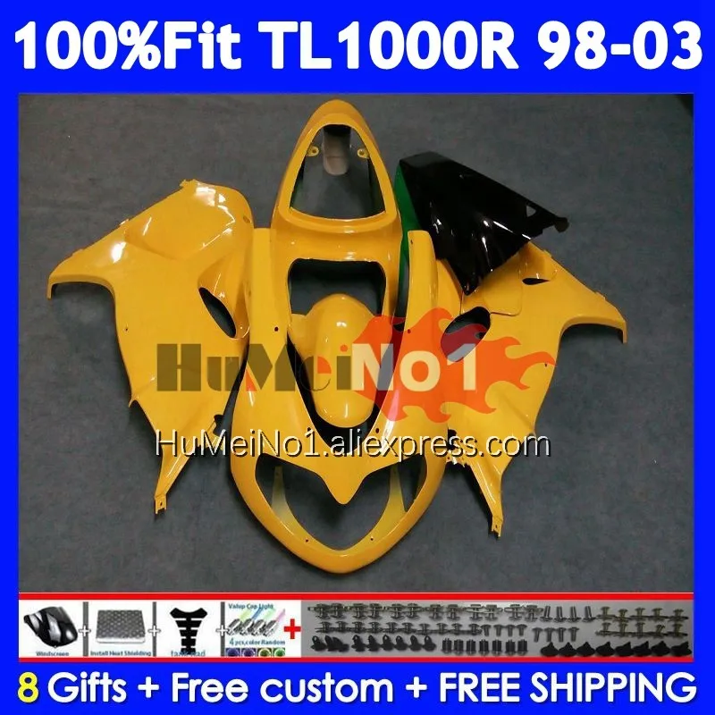 Body For SUZUKI SRAD TL1000 TL 1000 R 1000R Stock yellow 123No.72 TL1000R 98 99 01 02 03 1998 1999 2000 2001 2002 2003 Fairings